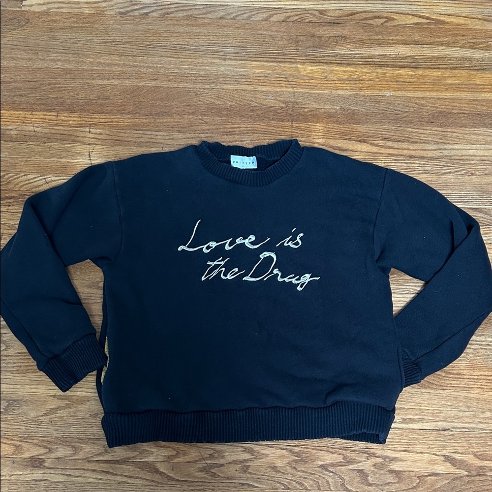 Drifter Black Ribbed Crewneck Sweatshirt UNISEX